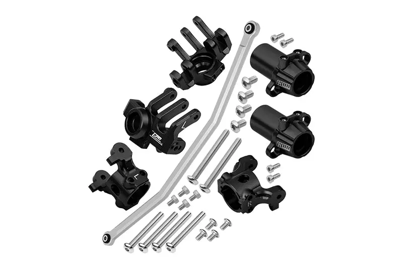 Axial 1/10 Rbx10 Ryft 4Wd Rock Bouncer Aluminum Upgrade Combo Set B (Front C-Hubs + Front & Rear Knuckle Arms + Steering Rod) - Black 1