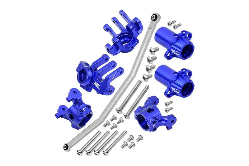 Axial 1/10 Rbx10 Ryft 4Wd Rock Bouncer Aluminum Upgrade Combo Set B (Front C-Hubs + Front & Rear Knuckle Arms + Steering Rod) - Blue 1
