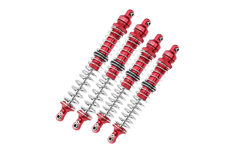Axial 1/10 Rbx10 Ryft 4Wd Rock Bouncer Aluminum Upgrade Combo Set C (Front + Rear Spring Dampers) - Red 1