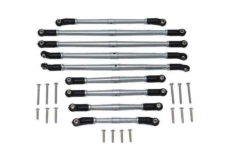 Axial 1/10 Scx10 Iii Jt Gladiator (Axi03006) Aluminum Adjustable Tie Rods - 9Pc Set Gray Silver 1