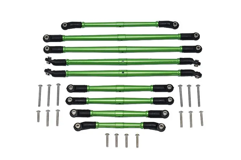 Axial 1/10 Scx10 Iii Jt Gladiator (Axi03006) Aluminum Adjustable Tie Rods - 9Pc Set Green 1