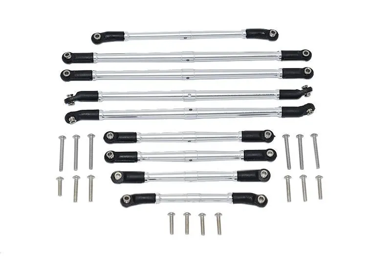 Axial 1/10 Scx10 Iii Jt Gladiator (Axi03006) Aluminum Adjustable Tie Rods - 9Pc Set Silver 1