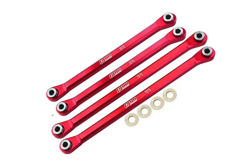 Axial 1/18 Utb18 Capra 4Wd Unlimited Trail Buggy Axi01002 Upgrades Aluminum 7075-T6 Front Lower & Rear Lower Chassis Links Parts - Red 1