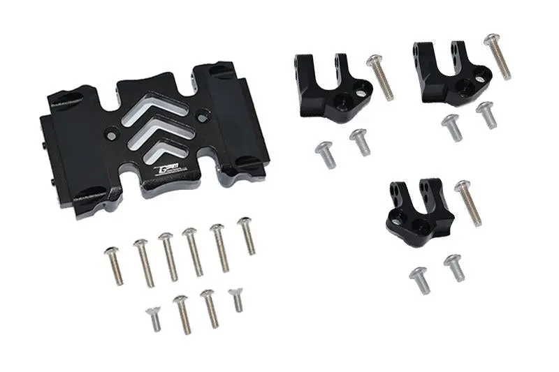 Axial 1:10 Scx10 Iii Wrangler Axi03007 / Gladiator Axi03006 Aluminum Center Gear Box Case And Mount - 23Pc Set Black 1