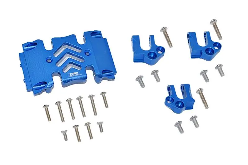 Axial 1:10 Scx10 Iii Wrangler Axi03007 / Gladiator Axi03006 Aluminum Center Gear Box Case And Mount - 23Pc Set Blue 1