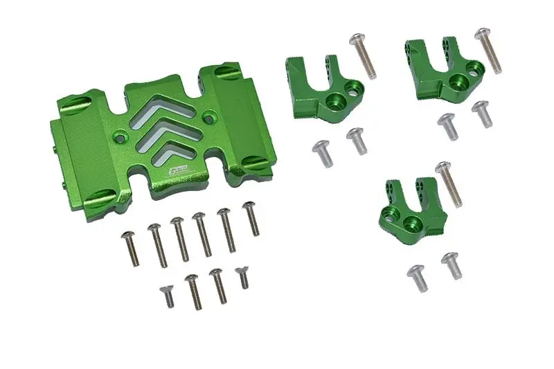Axial 1:10 Scx10 Iii Wrangler Axi03007 / Gladiator Axi03006 Aluminum Center Gear Box Case And Mount - 23Pc Set Green 1