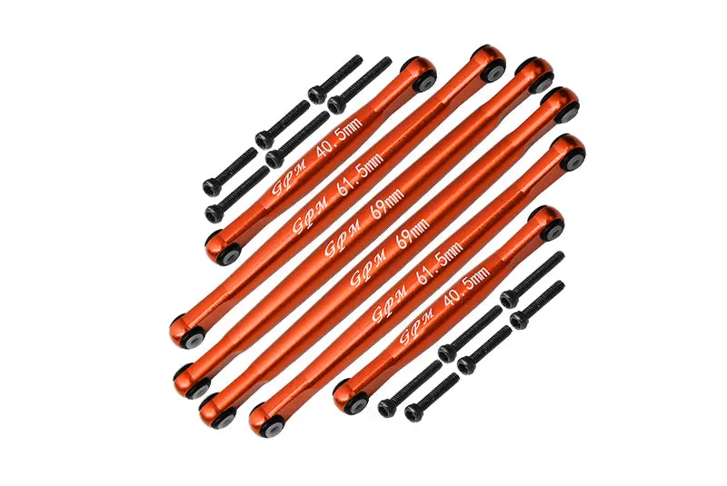 Axial 1:24 Scx24 Deadbolt Axi90081 Aluminium Suspension Links - 18Pc Set Orange 1