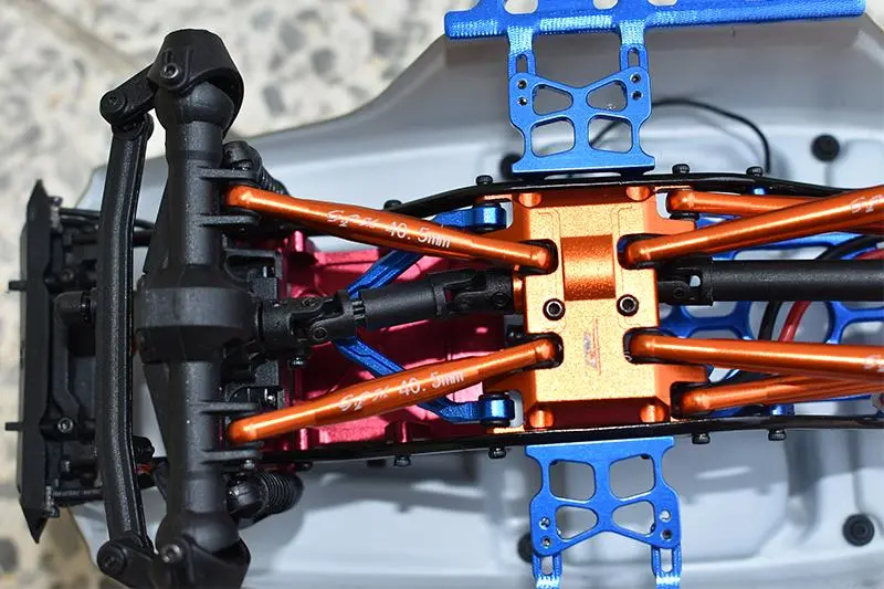 Axial 1:24 Scx24 Deadbolt Axi90081 Aluminium Suspension Links - 18Pc Set Orange 2
