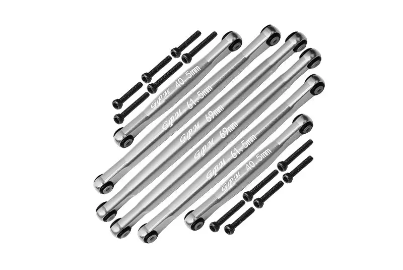 Axial 1:24 Scx24 Deadbolt Axi90081 Aluminium Suspension Links - 18Pc Set Silver 1