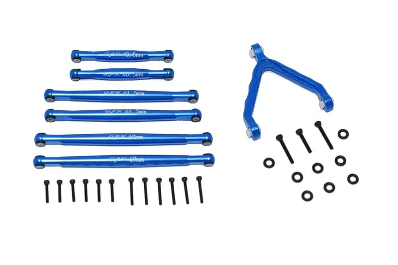 Axial 1:24 Scx24 Deadbolt Axi90081 Aluminium Suspension Links + Front Upper Link Mount - 30Pc Set Blue 1