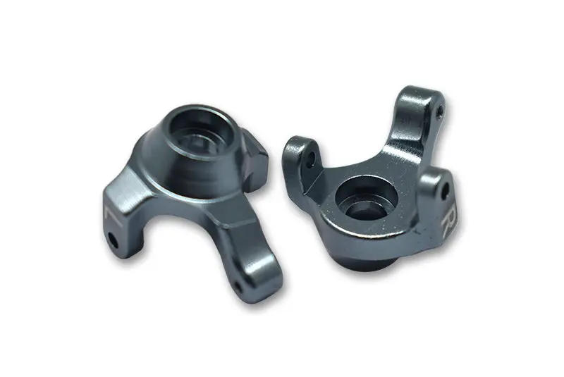 Axial 1:24 Scx24 Deadbolt Axi90081 Aluminum Front Knuckle Arm - 2Pc Set Gray Silver 1