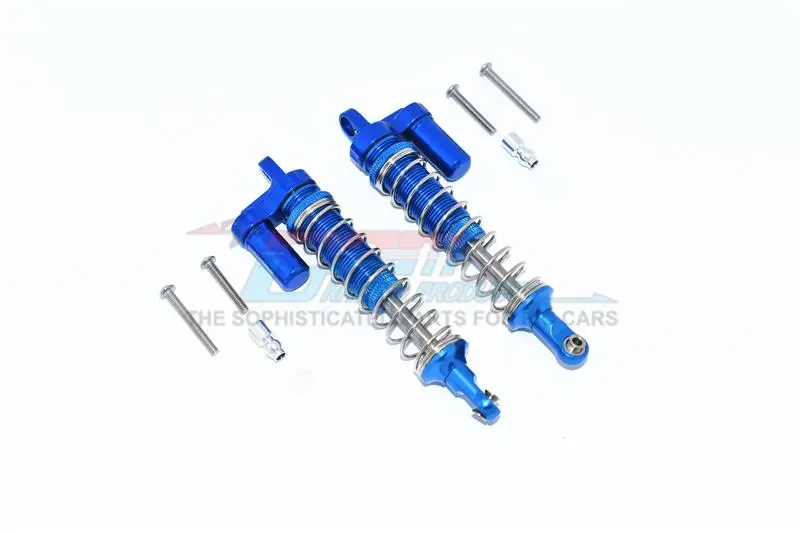 Axial Capra 1.9 Unlimited Trail Buggy Aluminum Front Or Rear L-Shape Piggy Back Spring Dampers 100Mm - 2Pc Set Blue 1