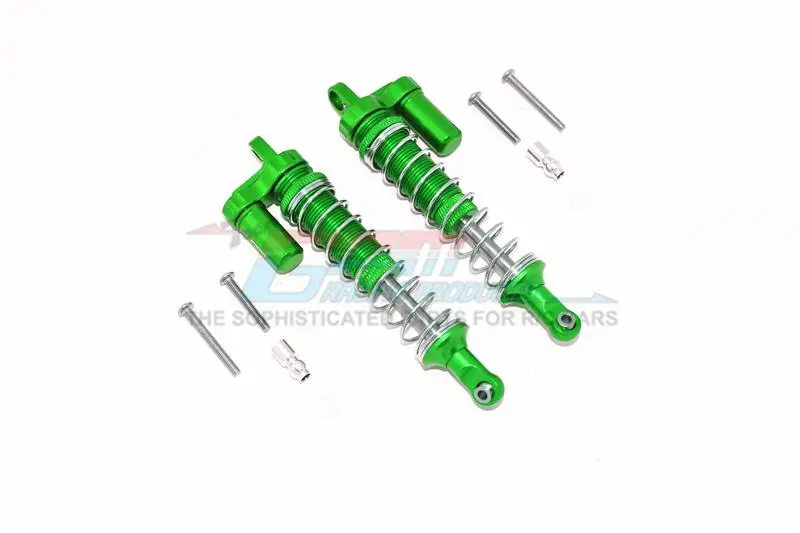 Axial Capra 1.9 Unlimited Trail Buggy Aluminum Front Or Rear L-Shape Piggy Back Spring Dampers 100Mm - 2Pc Set Green 1