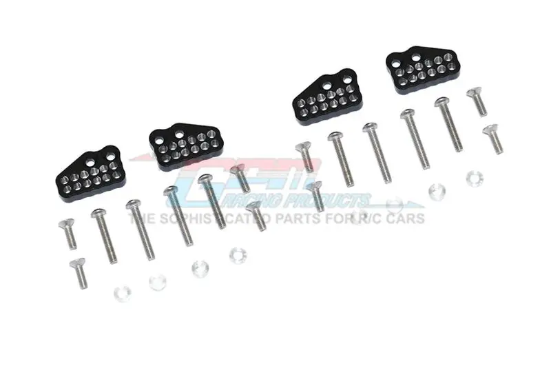Axial Capra 1.9 Unlimited Trail Buggy Aluminum Front & Rear Shock Mount - 28Pc Set Black 1