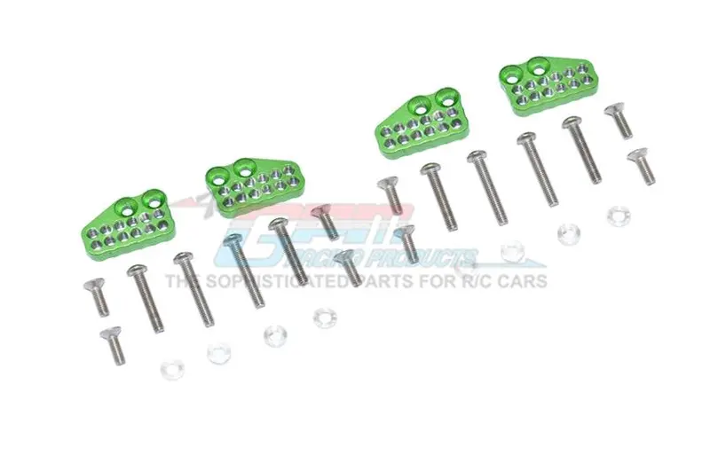 Axial Capra 1.9 Unlimited Trail Buggy Aluminum Front & Rear Shock Mount - 28Pc Set Green 1