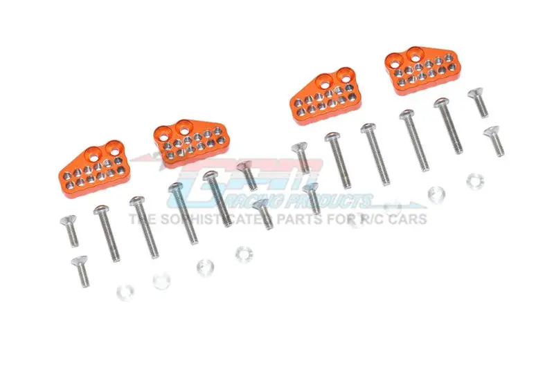 Axial Capra 1.9 Unlimited Trail Buggy Aluminum Front & Rear Shock Mount - 28Pc Set Orange 1