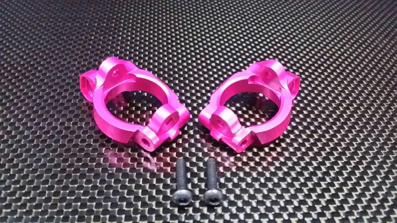 Axial Exo & Yeti Aluminum Front C-Hub - 1Pr Set Pink 1