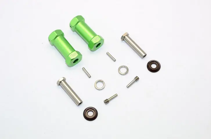 Axial Rr10 Bomber Aluminum Wheel Hex Adapters 29Mm Width (Use For 4Mm Thread Wheel Shaft & 5Mm Hole Wheel) - 1Pr Set Green 1