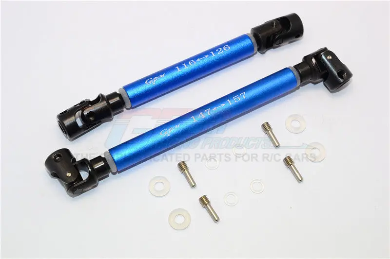 Axial Rr10 Bomber Steel Adjustable Main Shaft With Aluminum Body - 1Pr Set Blue 1