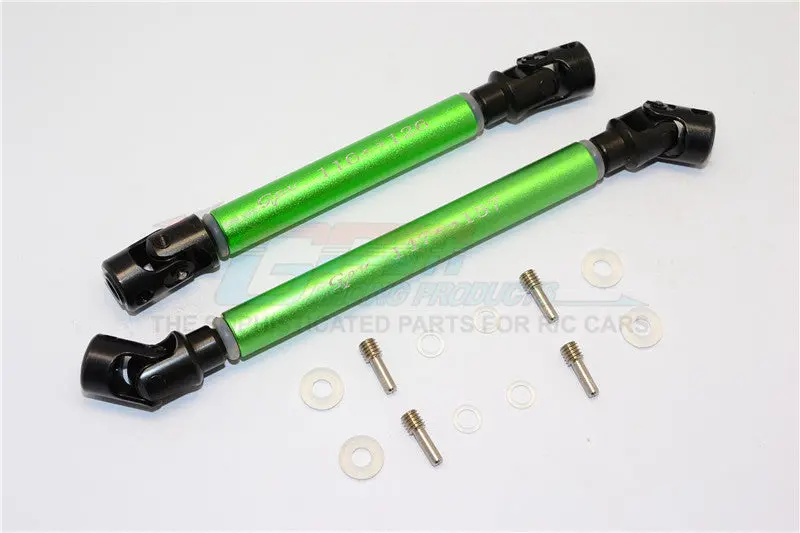 Axial Rr10 Bomber Steel Adjustable Main Shaft With Aluminum Body - 1Pr Set Green 1
