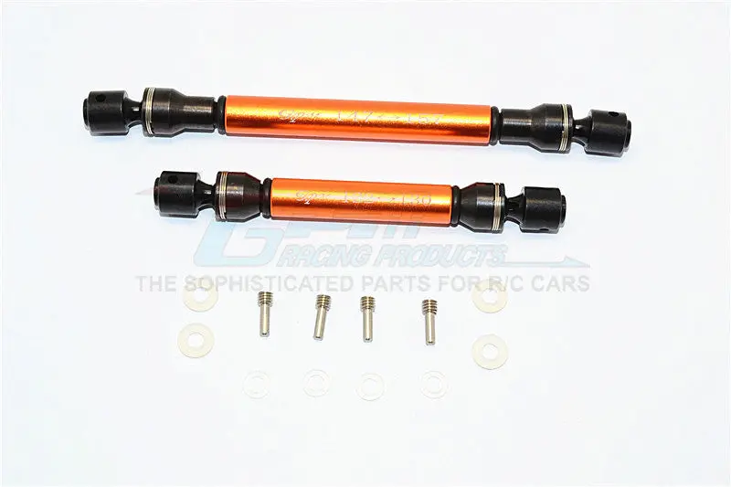 Axial Rr10 Bomber Steel+Aluminum Front & Rear Main Drive Shaft (147Mm-157Mm, 122Mm-130Mm) - 2Pcs Set Orange 1