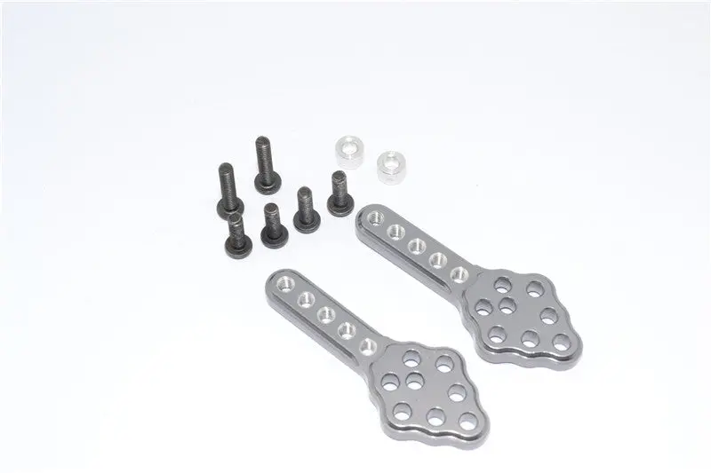 Axial Scx10 Aluminum Front/Rear Adjustable Damper Mount With Multiple Holes - 1Pr Gray Silver 1