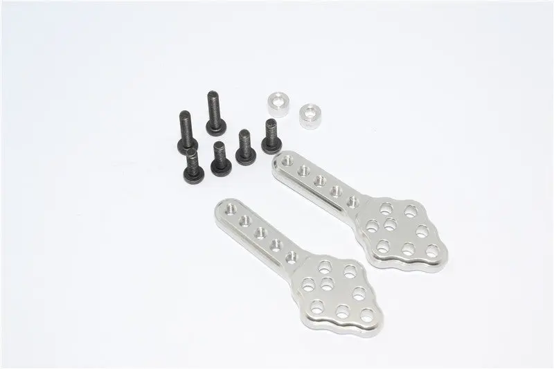 Axial Scx10 Aluminum Front/Rear Adjustable Damper Mount With Multiple Holes - 1Pr Silver 1