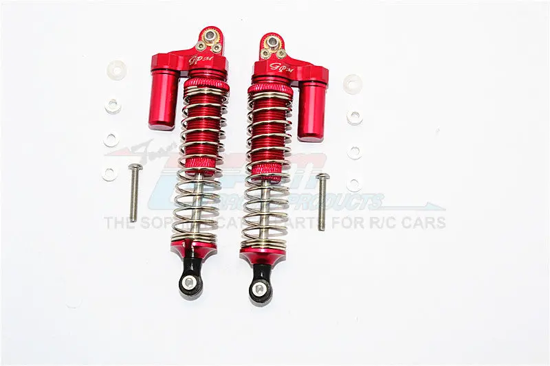 Axial Scx10 Aluminum Front/Rear L-Shape Shocks (92Mm) - 1Pr Set Red 1
