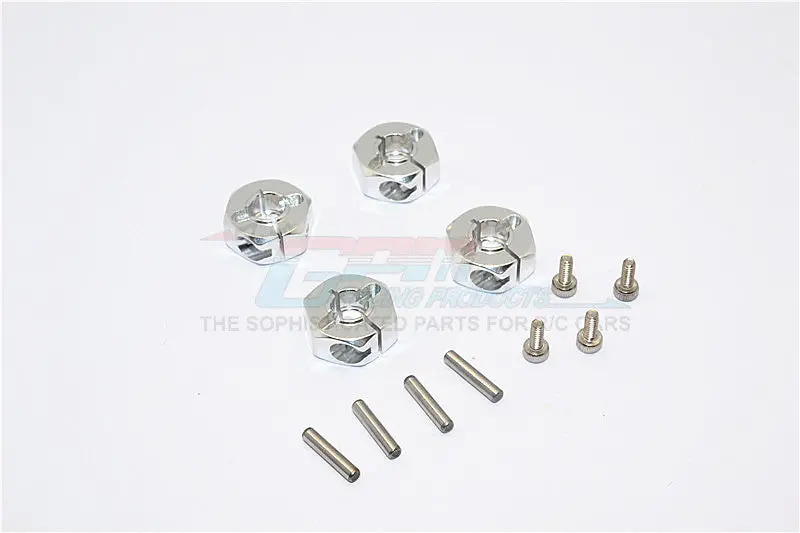 Axial Scx10 Aluminum Hex Adapter (12Mmx6mm) - 4Pcs Set Silver 1