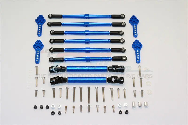 Axial Scx10 (Ax90022) Aluminum Chassis Lift Combo (Switch From 77Mm To 87Mm) - 62Pcs Set Blue 1