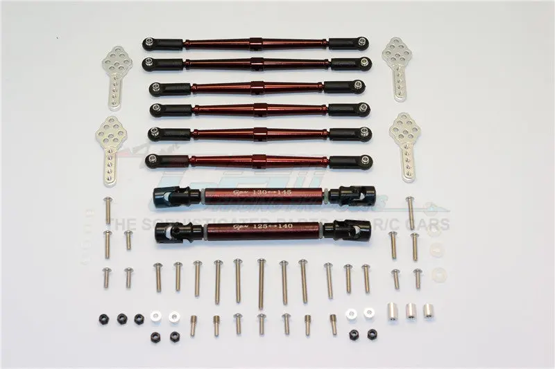 Axial Scx10 (Ax90022) Aluminum Chassis Lift Combo (Switch From 77Mm To 87Mm) - 62Pcs Set Brown 1
