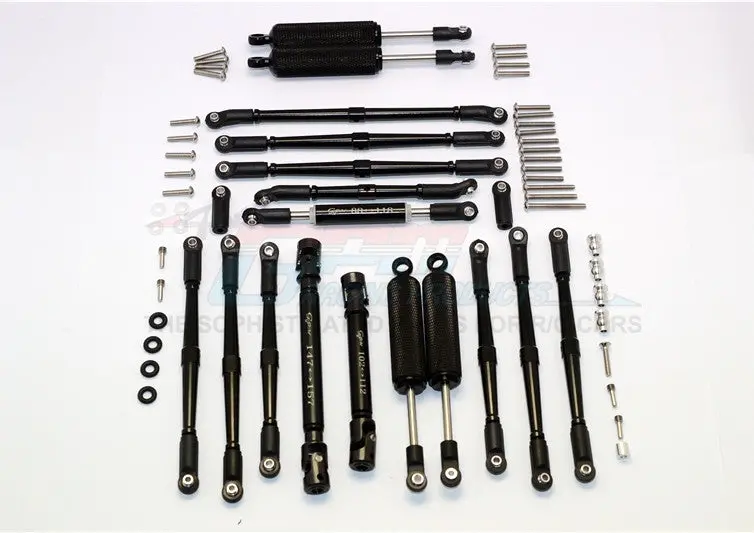 Axial Scx10 Ii (Ax90046) Aluminum Chassis Lift Up Combo (Switch From 77Mm To 100Mm) - 1 Set Black 1