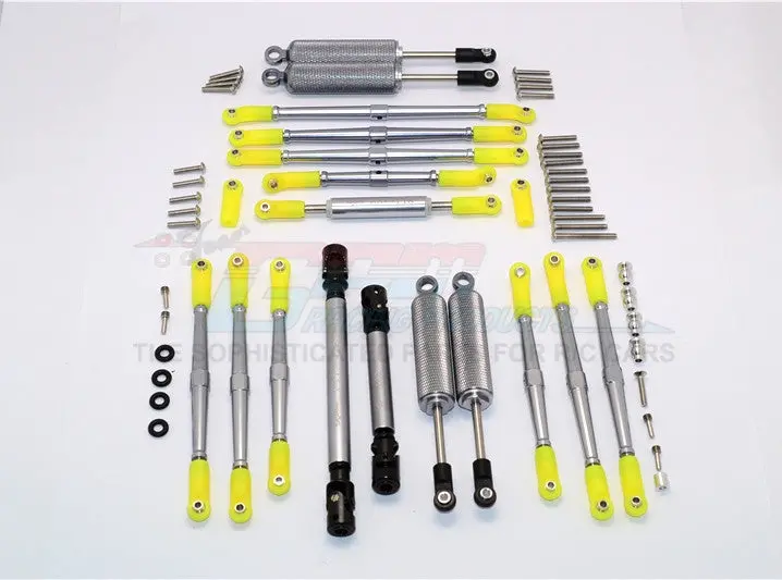 Axial Scx10 Ii (Ax90046) Aluminum Chassis Lift Up Combo (Switch From 77Mm To 100Mm) - 1 Set Gray Silver 1