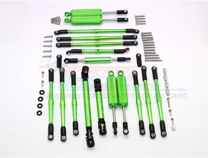 Axial Scx10 Ii (Ax90046) Aluminum Chassis Lift Up Combo (Switch From 77Mm To 100Mm) - 1 Set Green 1