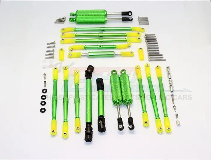Axial Scx10 Ii (Ax90046) Aluminum Chassis Lift Up Combo (Switch From 77Mm To 100Mm) - 1 Set Green 1