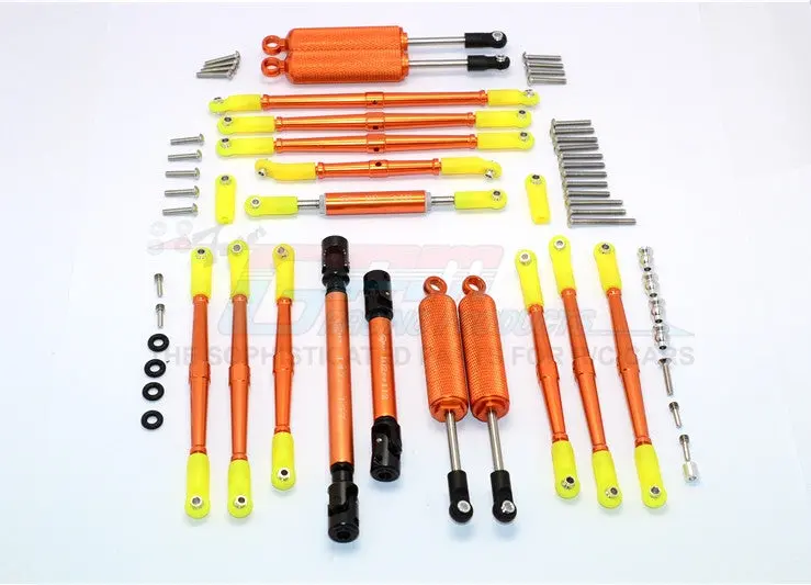 Axial Scx10 Ii (Ax90046) Aluminum Chassis Lift Up Combo (Switch From 77Mm To 100Mm) - 1 Set Orange 1