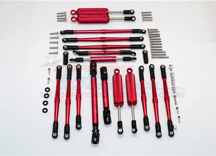 Axial Scx10 Ii (Ax90046) Aluminum Chassis Lift Up Combo (Switch From 77Mm To 100Mm) - 1 Set Red 1