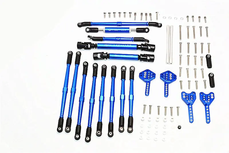 Axial Scx10 Ii (Ax90046) Aluminum Chassis Lift Up Combo (Tie Rods & Center Shaft & Damper Mount) - 1 Set Blue 1