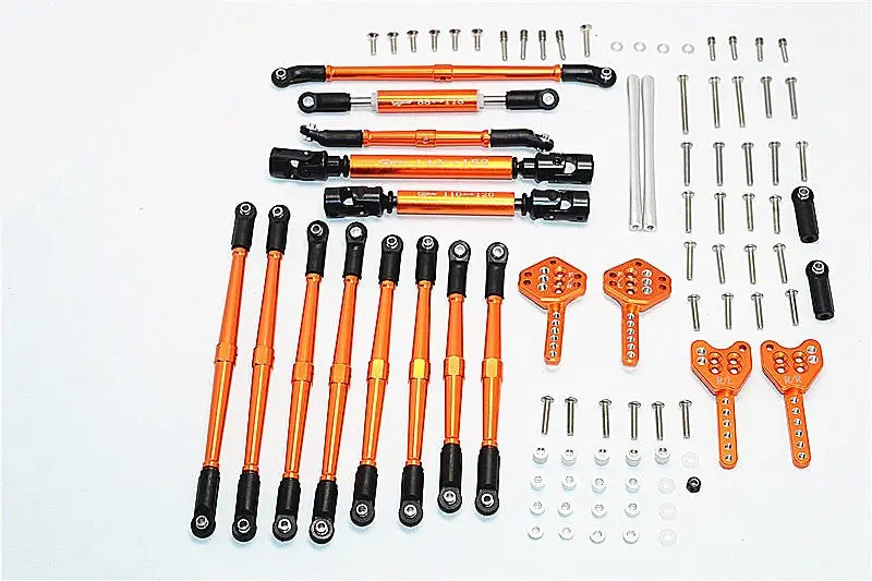 Axial Scx10 Ii (Ax90046) Aluminum Chassis Lift Up Combo (Tie Rods & Center Shaft & Damper Mount) - 1 Set Orange 1