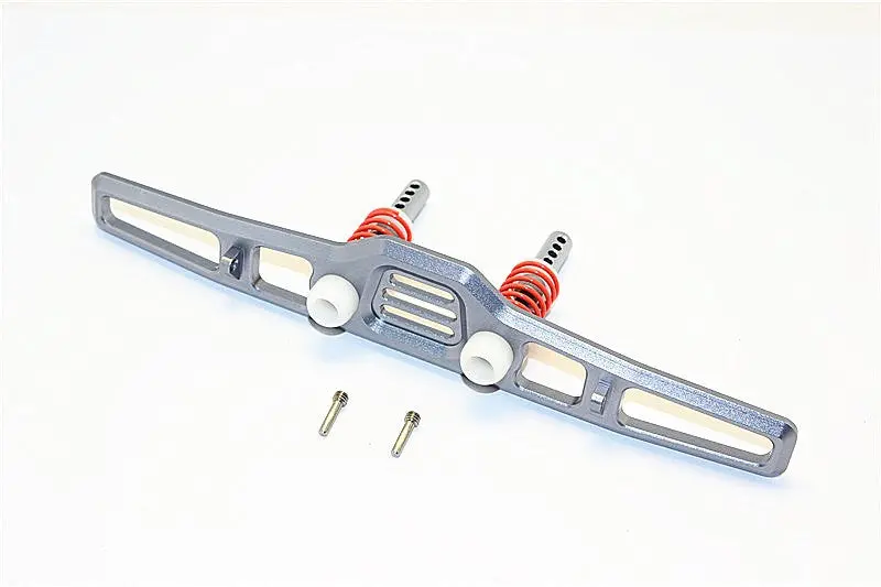 Axial Scx10 Ii (Ax90046) Aluminum Front Bumper With Spring - 1 Set Gray Silver 1