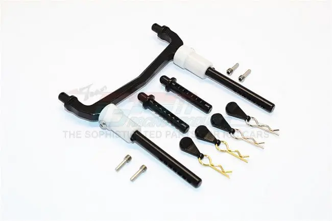Axial Scx10 Ii (Ax90046) Aluminum Front/Rear Body Post Mount With Clips - 1 Set Black 1