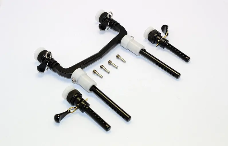 Axial Scx10 Ii (Ax90046) Aluminum Front/Rear Body Post Mount With Magnet Post & Clips - 1 Set Black 1