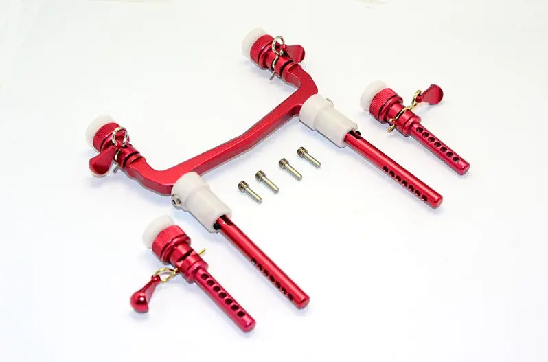 Axial Scx10 Ii (Ax90046) Aluminum Front/Rear Body Post Mount With Magnet Post & Clips - 1 Set Red 1