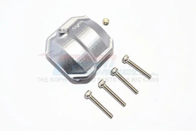 Axial Scx10 Ii (Ax90046) Aluminum Front/Rear Differential Cover With Hole - 1Pc Set Gray Silver 1