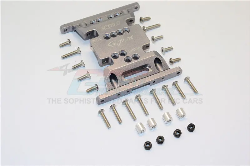 Axial Scx10 Ii (Ax90046) Aluminum Gear Box Bottom Mount - 1Pc Set Gray Silver 1
