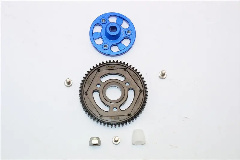Axial Scx10 Ii (Ax90046) Aluminum Spur Gear Adapter + Steel Gear 57T - 1 Set Blue 1