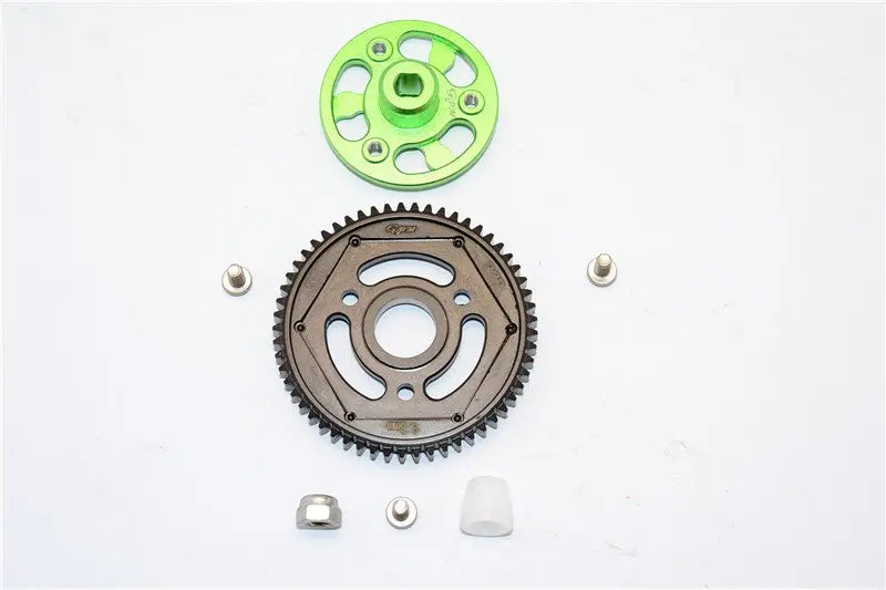 Axial Scx10 Ii (Ax90046) Aluminum Spur Gear Adapter + Steel Gear 57T - 1 Set Green 1
