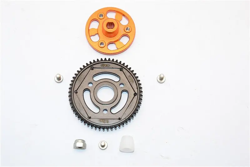 Axial Scx10 Ii (Ax90046) Aluminum Spur Gear Adapter + Steel Gear 57T - 1 Set Orange 1