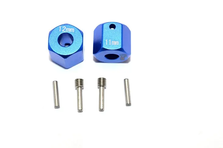 Axial Scx10 Ii (Ax90046) Aluminum Wheel Hex Adapters 12Mm X 11Mm - 2Pcs Set Blue 1