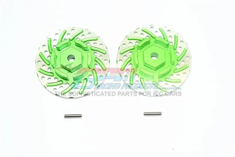 Axial Scx10 Ii (Ax90046, Ax90047) Aluminum +3Mm Hex With Brake Disk With Silver Lining - 1Pr Set Green 1